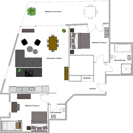 Daire Luxury Penthouse With Mountain View Terrace *